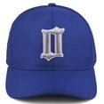 thumbnail image 2 of Daxton Premium Mid Profile Hat Semi Curved Visor Royal Cap White Silver Gothic Embroidered, Number 0, 2 of 4