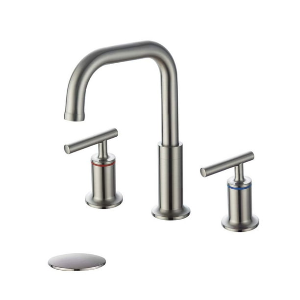 Homelody Widespread Bathroom Faucet Brushed Nickel 360 Degree