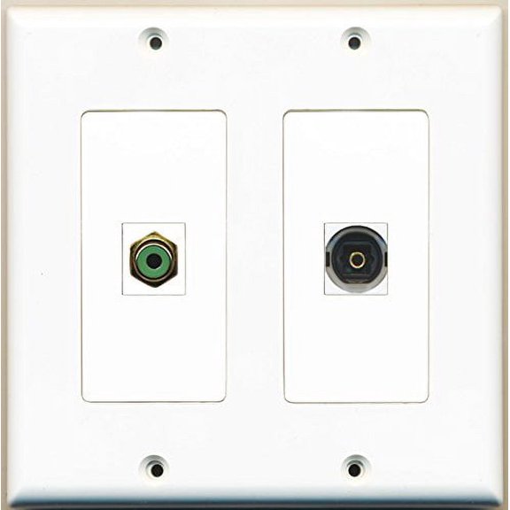 RiteAV - 1 Port RCA Green 1 Port Toslink - Dual Gang Wall Plate
