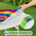 thumbnail image 5 of Rainbow Tie Dye Mandala Pattern Round Fitted Tablecloth with Elastic Edge,Dining Table Cover Waterproof,Outdoor Round Tablecloth for Camping,Dining,Indoor and Outdoor, 5 of 7