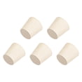 thumbnail image 4 of White Tapered Shaped Solid Rubber Stopper for Lab Tube Stopper Size 5  5Pcs, 4 of 5