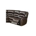 thumbnail image 4 of Benjara 3-Piece Modern Bonded Leather Reclining Sectional in Brown, 4 of 6