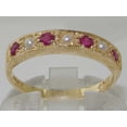 thumbnail image 3 of LBG 18k Yellow Gold Cultured Pearl and Ruby Womens Band Ring - Sizes 4 to 12 Available, 3 of 6