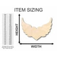 thumbnail image 2 of Unfinished Wood Cutout Craft Winged Heart Shape up to 46" DIY Valentines day wedding shower 10" / 1/2", 2 of 3