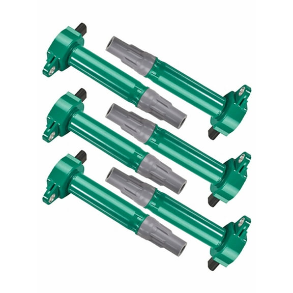 Set of 6 Green Color Ignition Coil Compatible with 2007-2010 Chrysler Sebring 2.7L V6 2736cc 167ci Replacement for UF502 GN10310