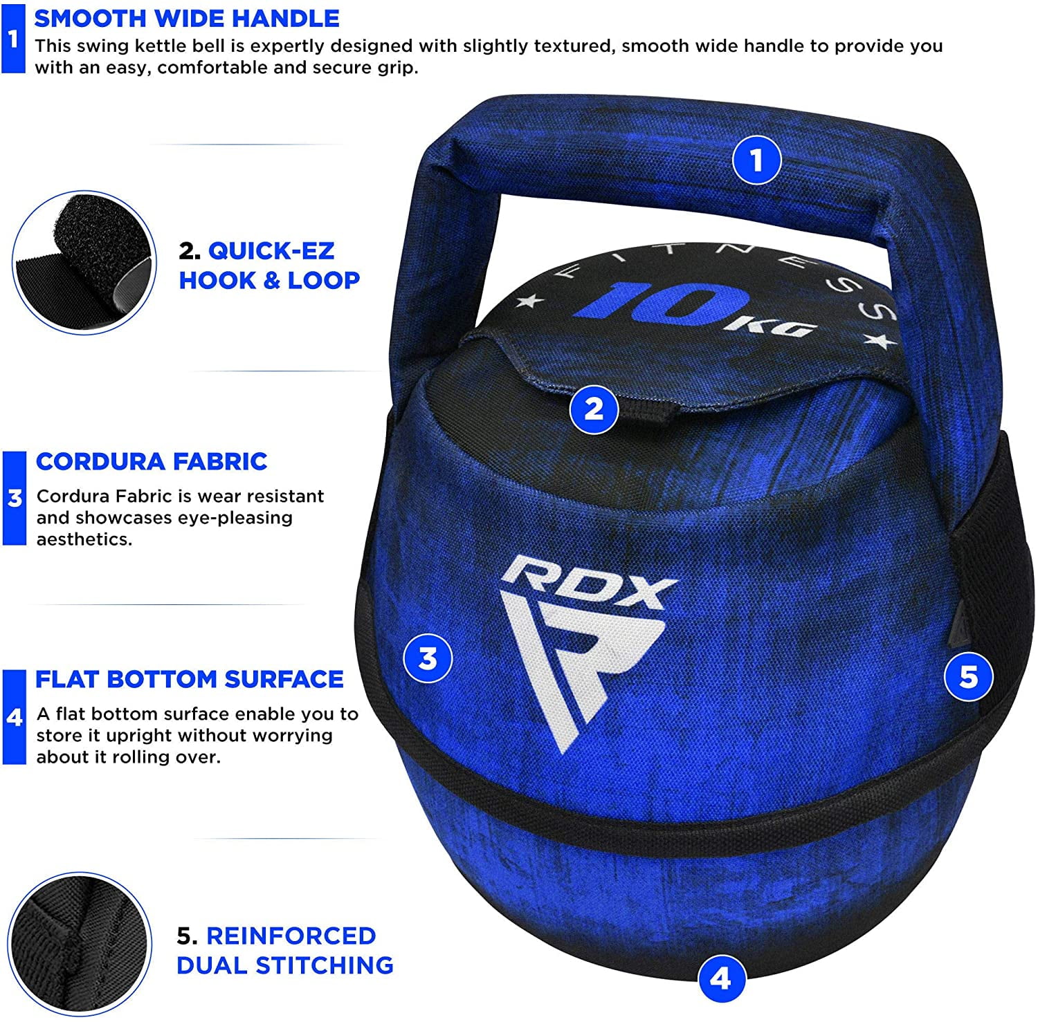 RDX Kettlebell Weights with handles, Available In 4.4lb, 8.8lb, 13.2lb, 17.6lb, 22.0lb