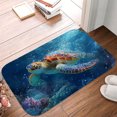 thumbnail image 5 of 1pc Sea Turtle Underwater Absorbent Non-Slip Bathroom Thickened Flannel Rug Decor,Soft,Quick Drying,Suitable For Indoor/outdoor Use,Bathrooms,Bedrooms,Kitchens,Terrace,Laundry Rooms,16"x24", 5 of 9