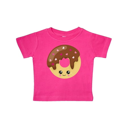 

Inktastic Kawaii Donut Donut With Hearts Chocolate Donut Gift Baby Boy or Baby Girl T-Shirt