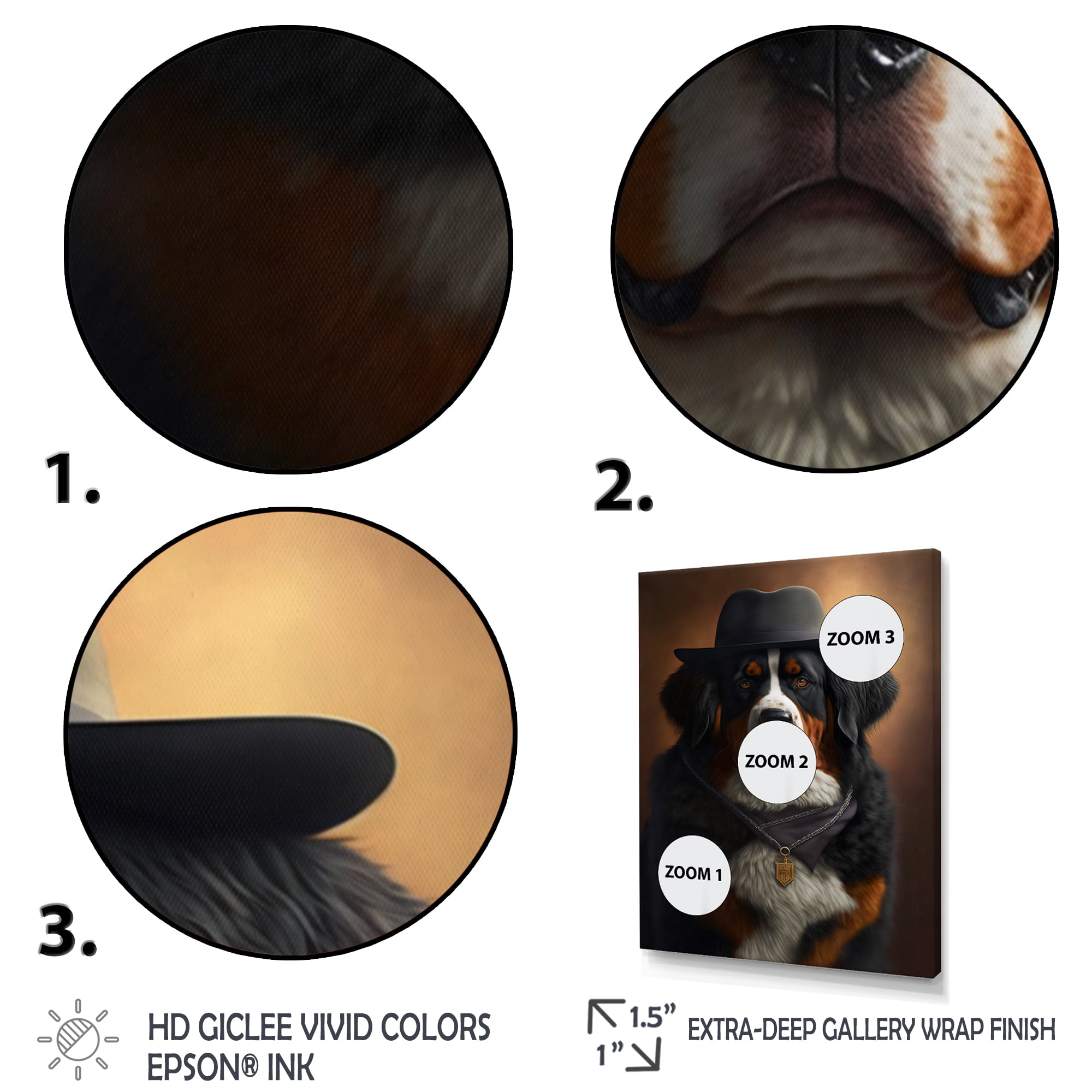 Designart Mafia Bernese Mountain Dog Canvas Wall Art