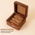 thumbnail image 3 of MesaSe Wooden Engagement Double Ring Bearer Box Solid Square Double Rings Box Unique Ring Box for Wedding, 3 of 10