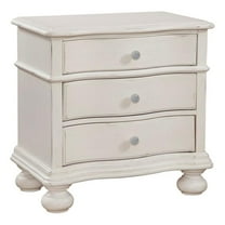 Bowery Hill Contemporary Dove White Three-drawer Wood Nightstand