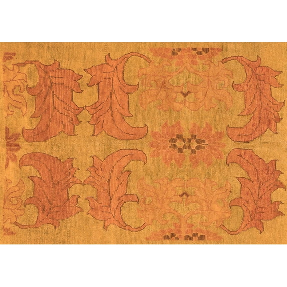 Ahgly Company Indoor Rectangle Abstract Orange Modern Area Rugs, 5' x 8'