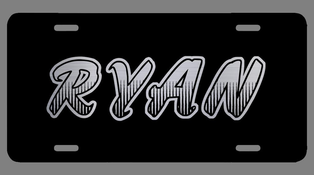 Ryan Name Etched Style License Plate Tag Vanity Novelty Metal Etched