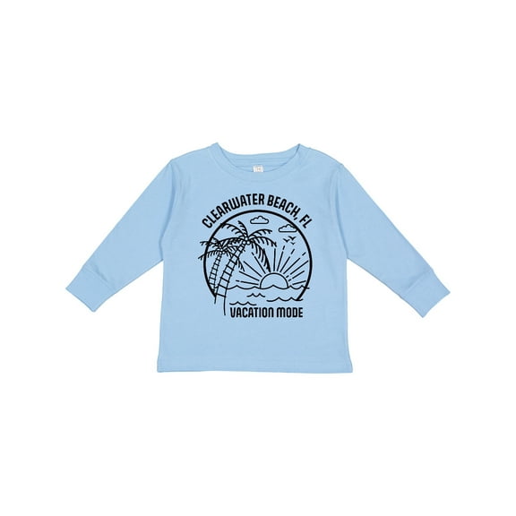 Inktastic Summer Vacation Mode Clearwater Beach Florida Boys or Girls Long Sleeve Toddler T-Shirt