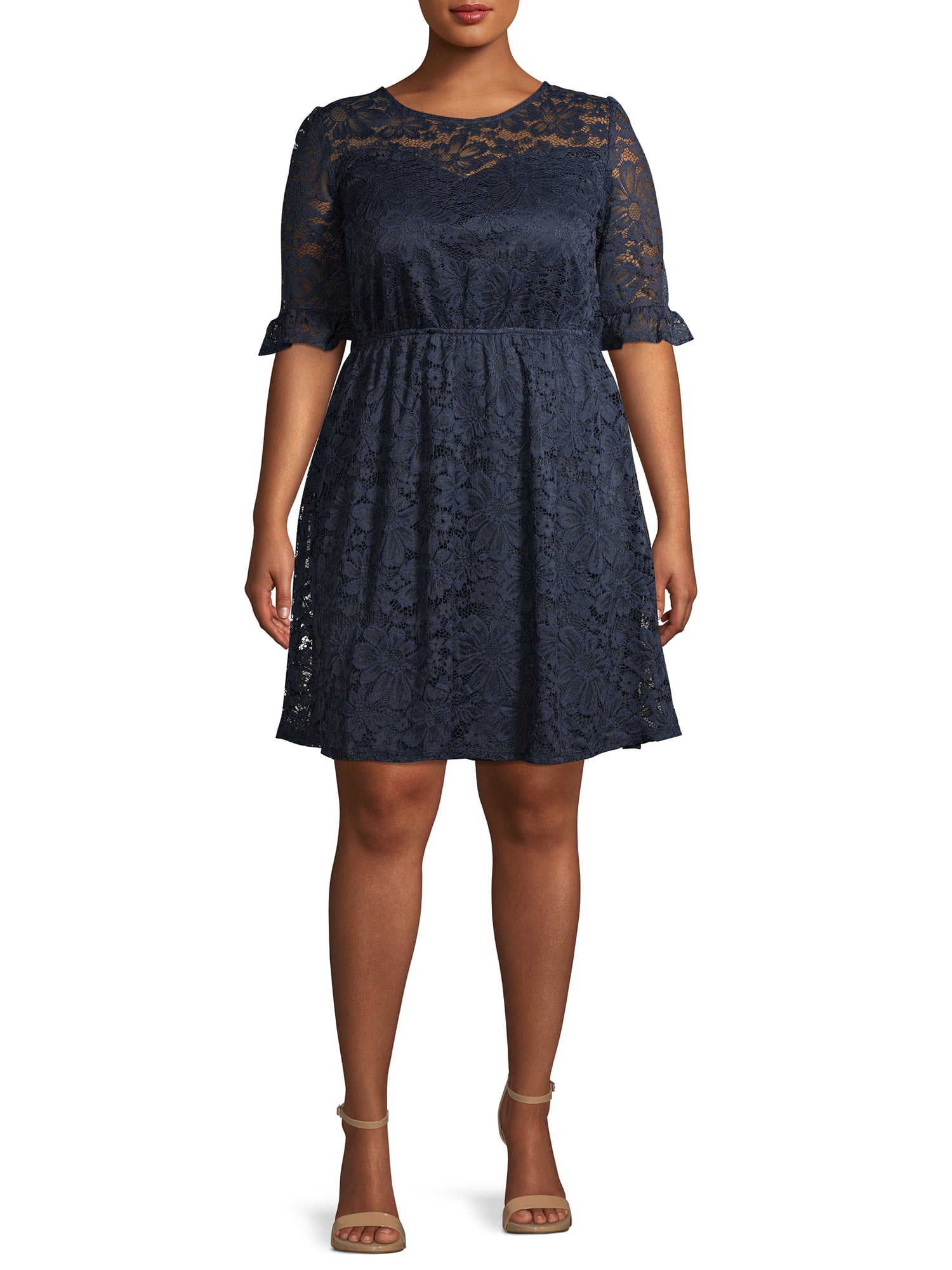 Photo 1 of Monteau Women's Plus Size 2X Knit Lace Dress