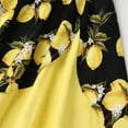 thumbnail image 6 of IBTOM CASTLE Womens 1950s Vintage Rockabilly Princess Pageant Prom Dress Floral Halter Swing Wedding Evening Party Gown L Black +Yellow, 6 of 8