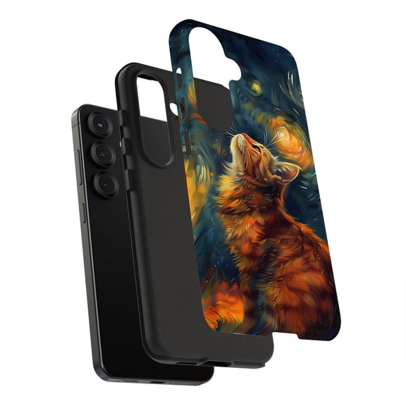 For Samsung Galaxy S25, Dual-Layer, Cat Night 1 Print, USA