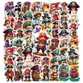 thumbnail image 3 of 35pcs-50pcs Cartoon Pirate Stickers Adventure Skeleton Stickers Nautical PVC Stickers for Laptops Suitcases Notebooks, 3 of 9