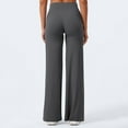 thumbnail image 3 of GTEYOIJN High Rise Pants Yoga Pants Women Wide Leg Pants with Pockets High Waist 25 Inch Inseam Women's Slim Fit Wide Leg Hip Slim Fit Sports Yoga Trousers, 3 of 4