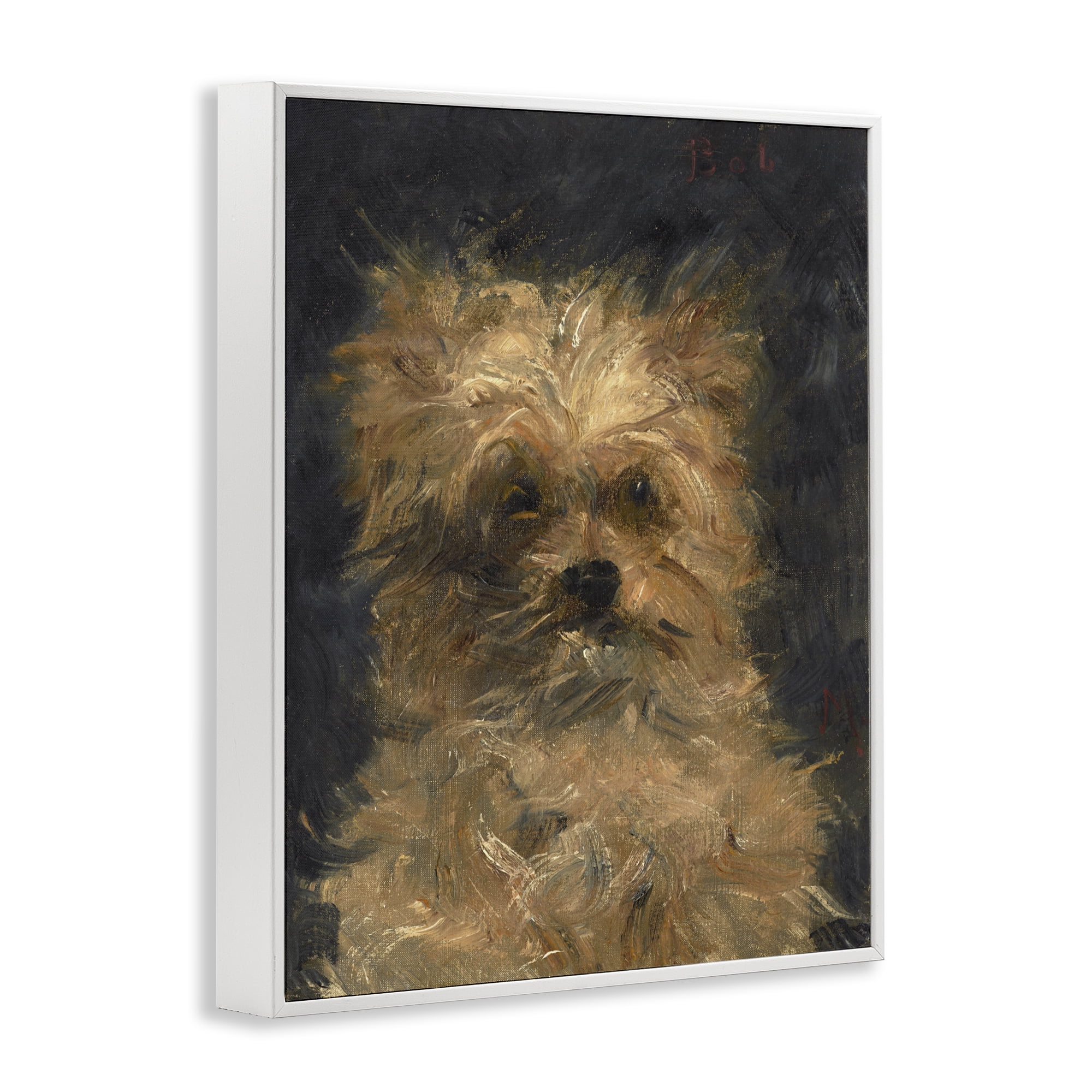 Stupell Industries Edouard Manet Dog Portrait White Framed Giclee Art, design by Lil' Rue