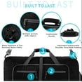 thumbnail image 5 of DAKOMM 65L Duffle Bag with Shoes Compartment, 24" Foldable Travel Duffel Bags for Men Women, Large Packable Travel Bag Water Repellent & Tear Resistant, Overnight Weekend Bag for Men (Black), 5 of 8