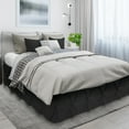 thumbnail image 1 of Nestl 14" Tailored Pinch Pleated Bed Skirt - Hotel Luxury Double Brushed Microfiber Pintuck Decorative Dust Ruffle, California King, Black, 1 of 9
