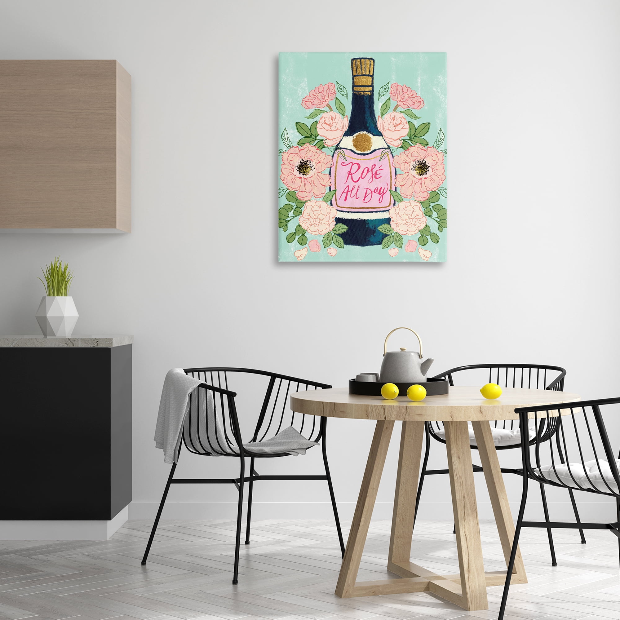 Stupell Industries Rose All Day Champagne Food & Beverage Painting Wrapped Canvas Art Print Wall Art, 30 x 40