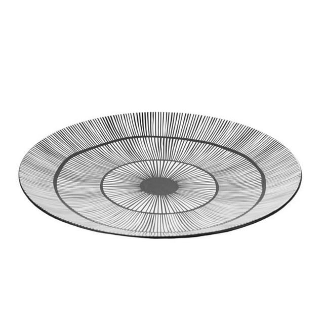Benzara BM152247 Beautiful Ceramic Tribal Platter, Black & White