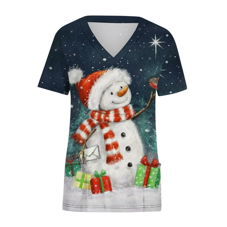 Snowflake scrub top shop
