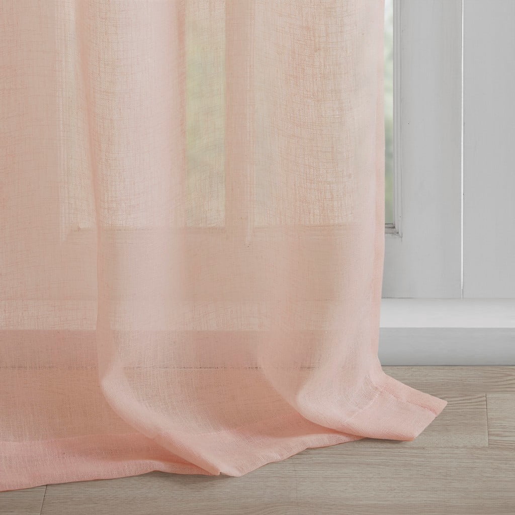 MAYEERTY Floral Embellished Cuff Tab Top Solid Curtain Panel(Only 1 Pc Panel)