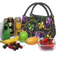 thumbnail image 3 of Disketp Mardi Gras6 Bolsa Térmica Estampada, Bolsa Térmica Aislante para Almuerzo, Playa y Campamento, 3 of 6