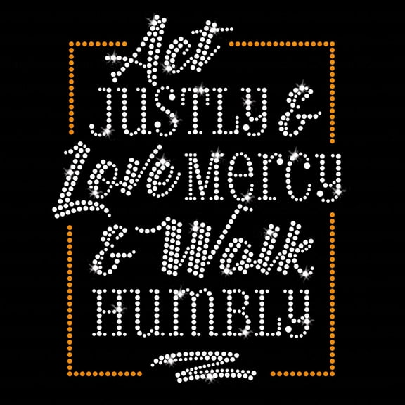 Act Justly Iron-on Clear Rhinestone Crystal Transfer by JCS Rhinestones