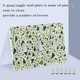 thumbnail image 3 of Yayeee Toggle Light Switch Wall Plate 2-Gang 4.56"x4.48" Decorative Outlet Cover, Green Triangles Pattern, 3 of 7