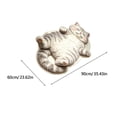 thumbnail image 3 of Cute Cream Tabby Kitten Rug Cozy Velvet Sleeping Cat Mat For Bathroom Sink Vanity Bedroom Corner Nook Warm Touch For Bare Feet Home Accent Decor (60x90cm), 3 of 5