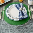 thumbnail image 6 of Round Braided Placemats Set of 4, Washable Heat Resistant Cotton Polyester Circle Place Mats for Kitchen Dining Table(15Inch,Green), 6 of 6