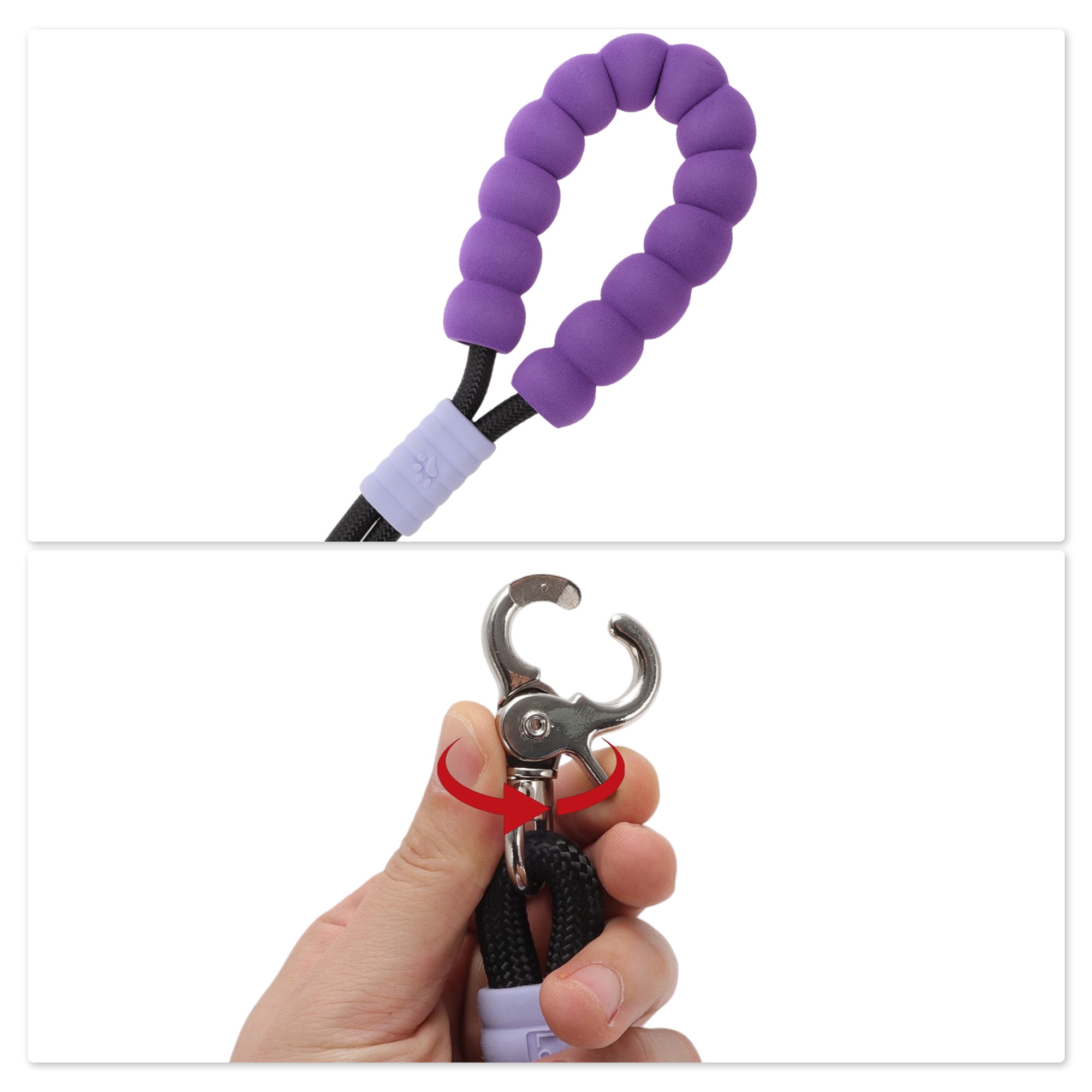 Unique Bargains Hands-Free Dog Leash Adjustable Crossbody Waist Leash Black Purple 11.5ft