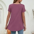 thumbnail image 3 of Summer Tops for Women Plus Size Fashion Casual Short Sleeve Loose T-Shirt Blouse Womens Blouses Hot Pink 2XL, 3 of 4