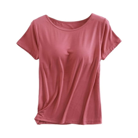 Moonker Tees Tops for Women Under $10 Yoga Gym Tops Workout Tank Tops Strap Padded Undershirts Cotton Camisole Vest Top Seamless Sleeping Vest Bra Top