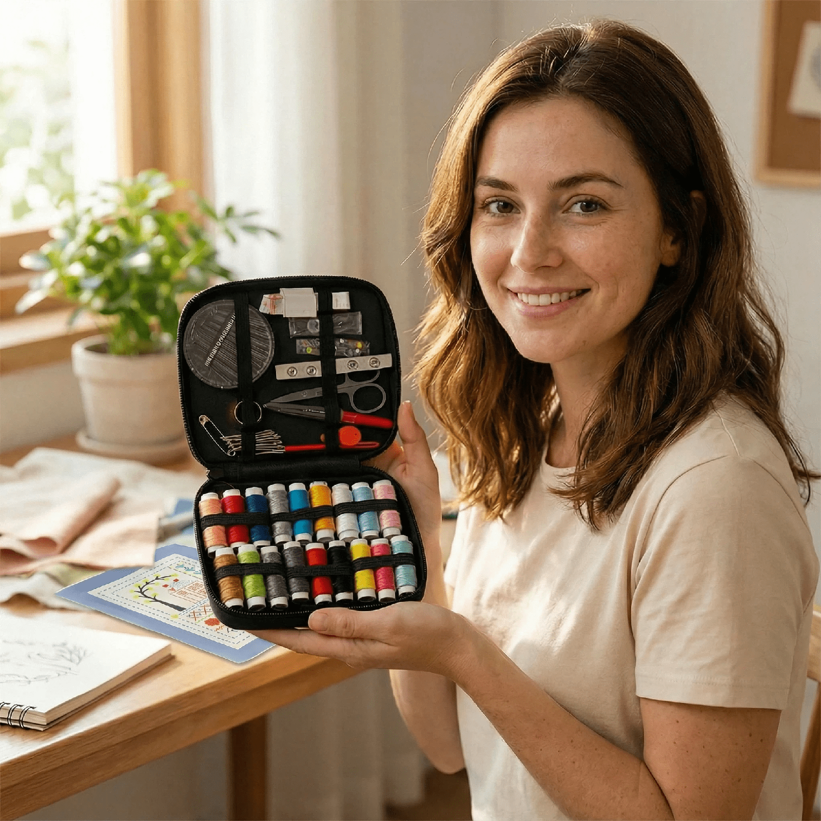 Kcomotee Embroidery Stitch Book Kit ,Embroidery Kit 86 Piece, Perfect for Beginners and Craft Lovers