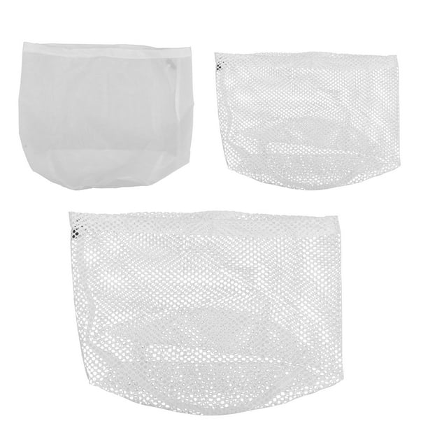 Bolsa de lavandería de 3 piezas, práctica bolsa de malla con cordón, organizador de ropa, color blanco