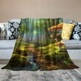 thumbnail image 2 of Chilfamy Mushrooms Forest Stream Flannel Throw Blanket for Couch Sofa Bed Office Travel Camping School All Seasons Exquisite Gifts 50x60in, 2 of 6
