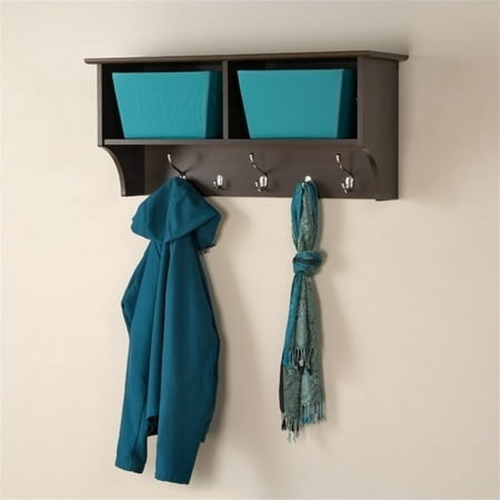 Pemberly Row Wall Hanging Coat Rack in Espresso
