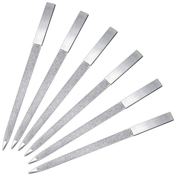 Lima de uñas de acero inoxidable, lima de uñas de doble cara, lima de Metal, limas de manicura para salón y hogar