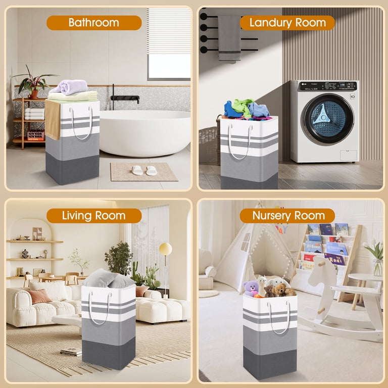Panier à Linge Pliable DAWNTREES - 2 Hamacs Pop-Up Avec Poche - Rangez Facilement (Vert)
