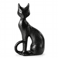 thumbnail image 4 of Clearance! Halloween Black Cat Figurine, Sculpted Bronze Style Cat Statue, Vintage Gothic Halloween Decoration for Halloween Indoor Tabletop Home Party Decor, 4 of 5