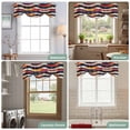 thumbnail image 6 of Tie Up Valances for Windows, Geometric Red Orange Blue Adjustable Valance Curtains Window Treatment for Living Room/Bedroom, Modern Color Block Rod Pocket Kitchen Curtains & Drapes 54x18 Inch, 6 of 9