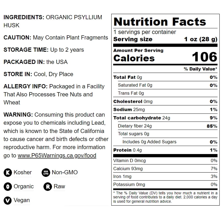 Organic Psyllium Husk Powder, 15 Pounds — Non-GMO, Kosher, Raw, Vegan — by Food to Live