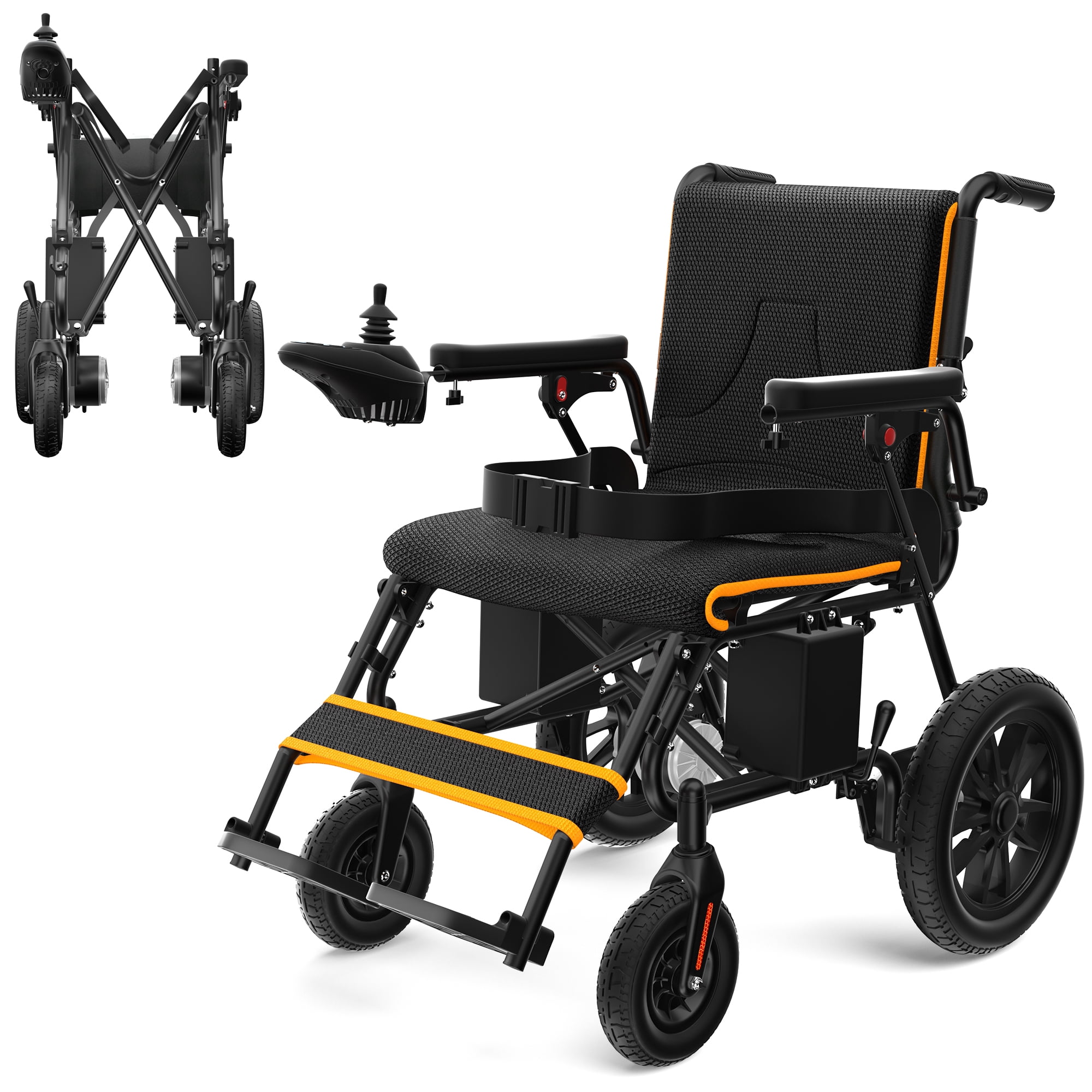 CoolHut Electric Wheelchair, Foldable Lightweight Mobility Aid, 20