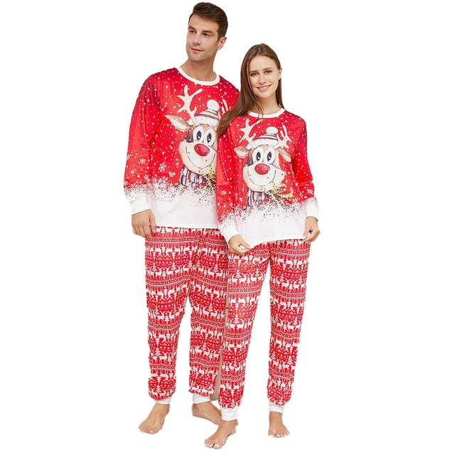 KYAIGUO Ensemble de Tenues Assorties de Noël pour la Famille, Pyjamas Rouges pour Maman et Moi, Ensemble de Vêtements de Nuit pour Papa et Garçon