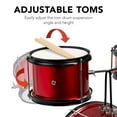 thumbnail image 6 of Best Choice Products Kids Beginner 3-Piece Drum, Musical Instrument Set w/ Sticks, Cushioned Stool, Drum Pedal - Red, 6 of 8
